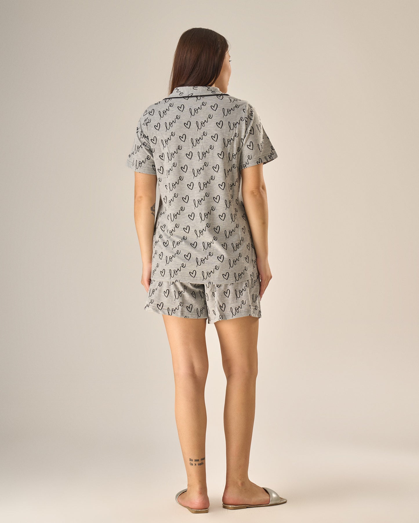 Grey love short pyjama