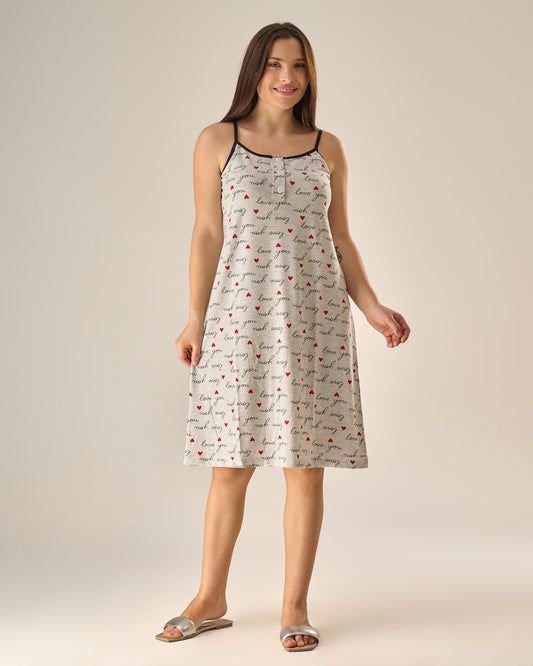 Love print nighty