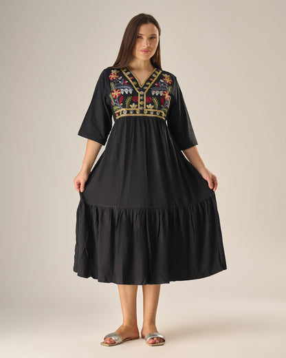 Midnight bloom dress