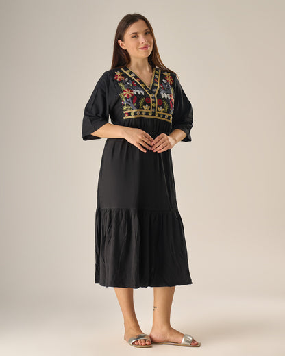 Midnight bloom dress