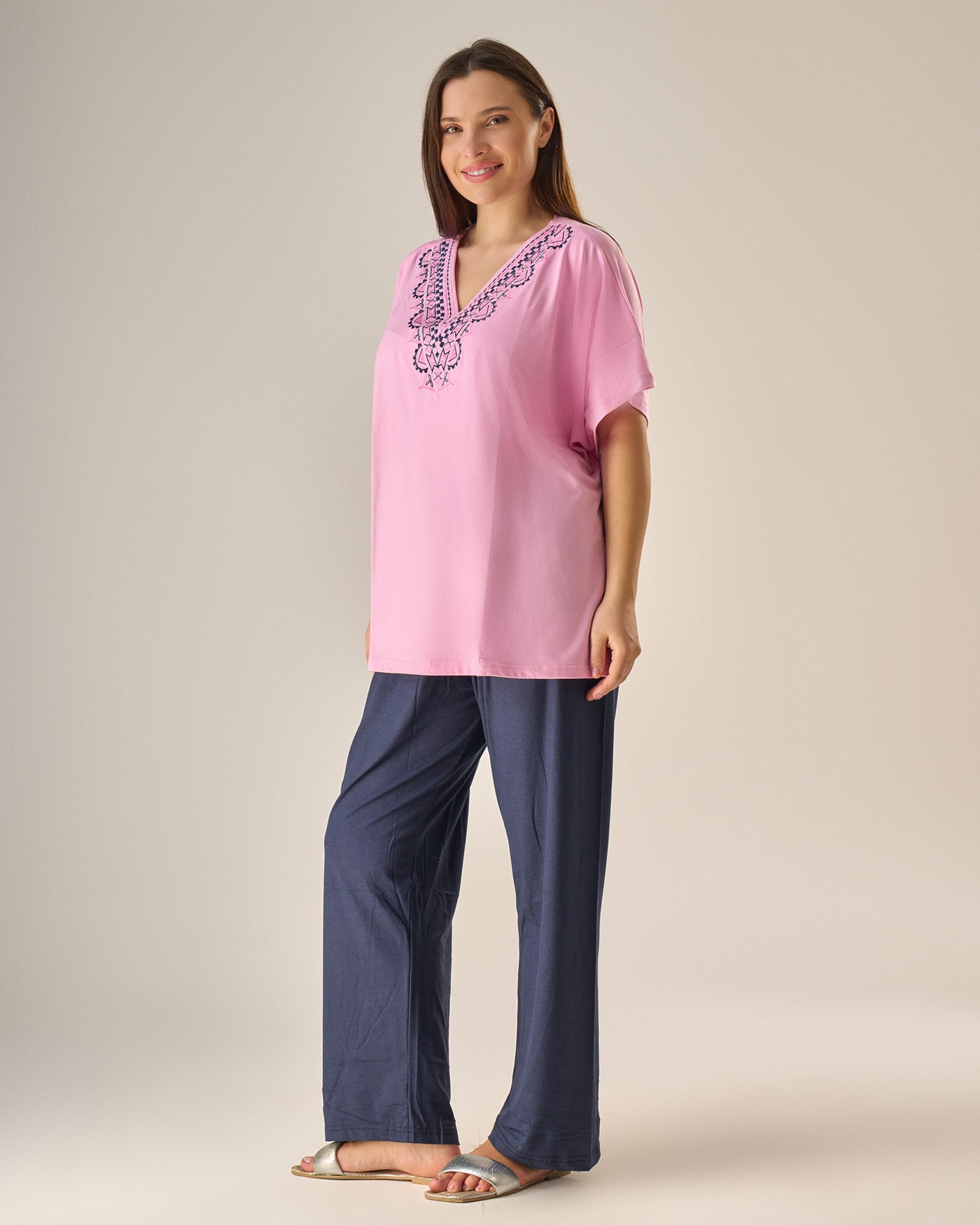 Elegant embroidery pyjama