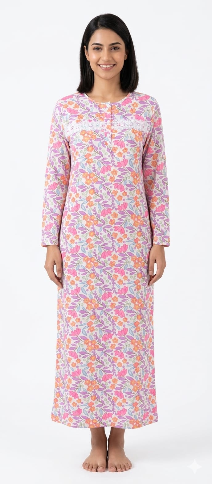 Floral sleeve nightdress