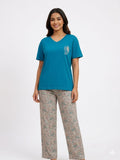 Lounge set with printed pants
