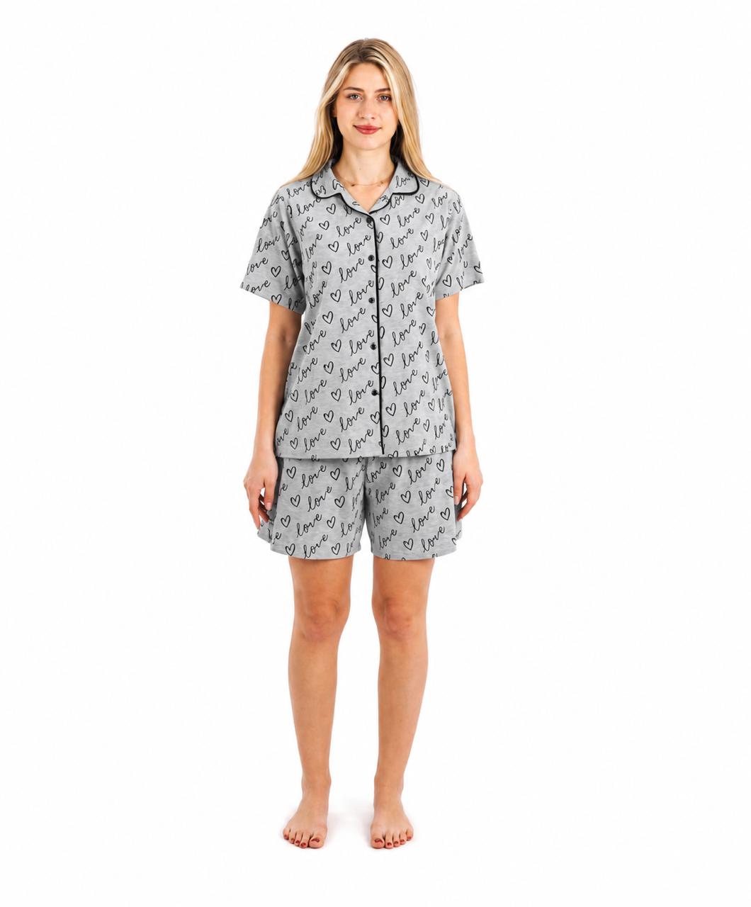 Grey love short pyjama