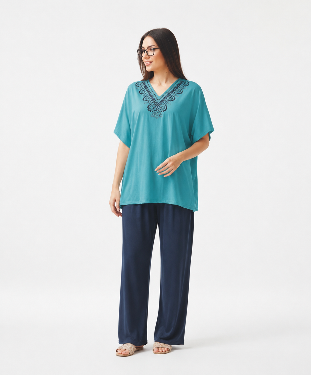 Elegant embroidery pyjama